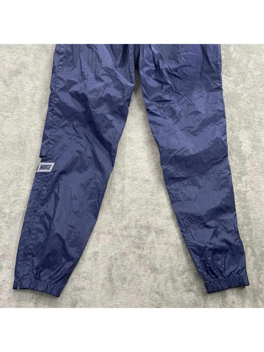 Vintage Nike Track Pants Mens Large Windbreaker Navy Blue Gray Tag 90’s Vented